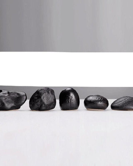 Elegant Black Stone Miniature Vase: Customizable Nature-Inspired Home Accent