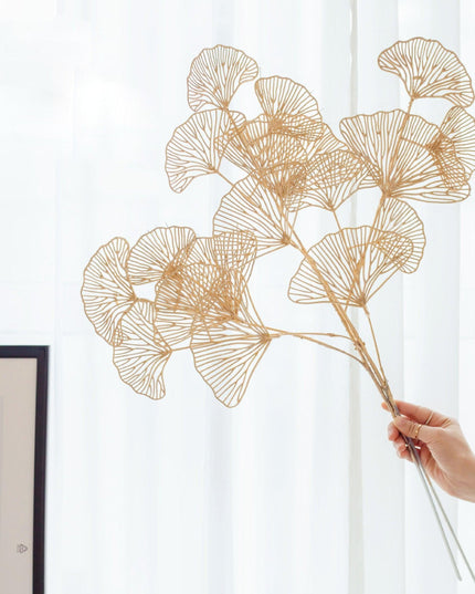 Gilded Maple Leaf Branch - Elegant Home & Office Decor Statement Piece