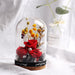Timeless Elegance: Preserved Rose in Glass Dome on Wooden Stand