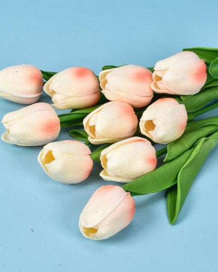 Lifelike PU Tulip Floral Arrangement - 5-Piece Set for Stylish Home Accents