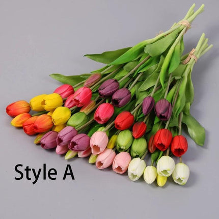 Elegant Silicone Tulip Collection: 5 Realistic Artificial Flowers for Timeless Decor