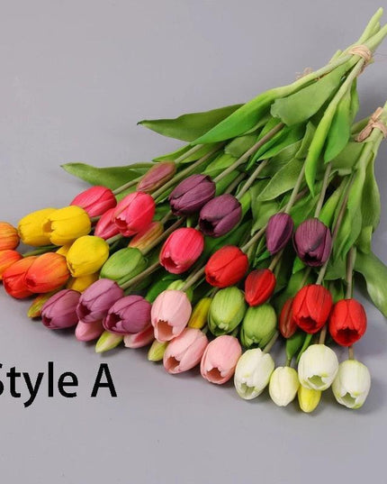 Elegant Silicone Tulip Collection: 5 Realistic Artificial Flowers for Timeless Decor