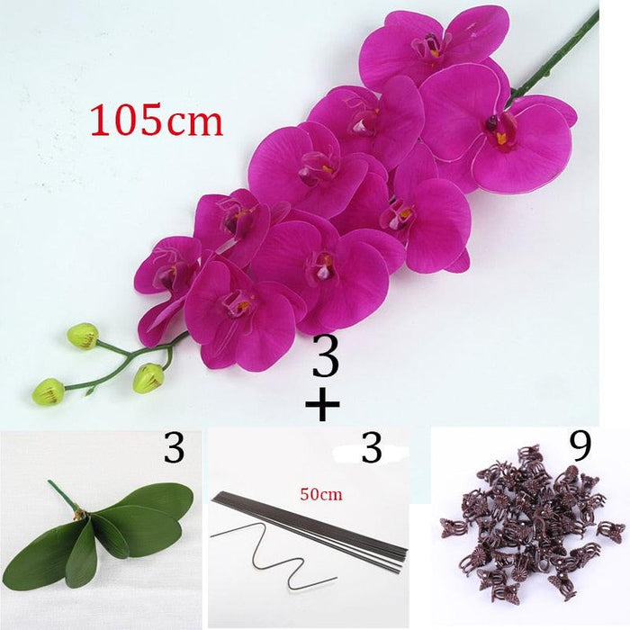 Luxurious Large Faux Orchid Display - Premium Home Décor Elegance