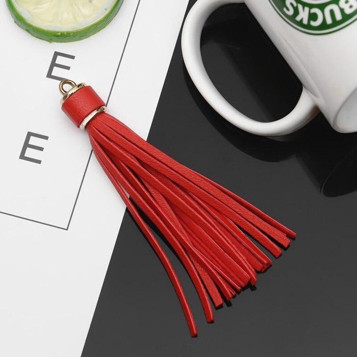 Vibrant 5-Piece Faux Leather Tassel Fringe Set for Creative Jewelry and Craft Projects