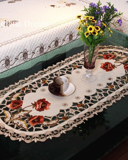 Elegant European Embroidered Table Linen Ensemble