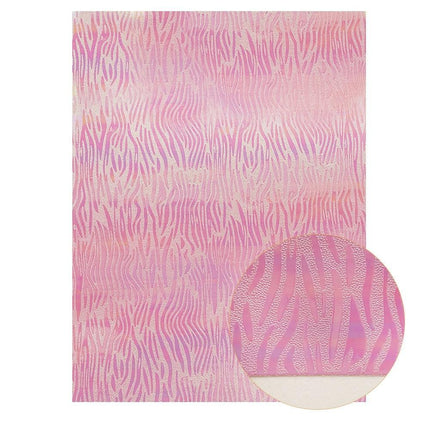 Sparkling Pink Holographic Heart Glitter Fabric - Premium Crafting Delight