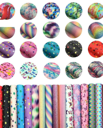 Iridescent Rainbow Sparkle Fabric Sheets - Perfect for Creative DIY Projects