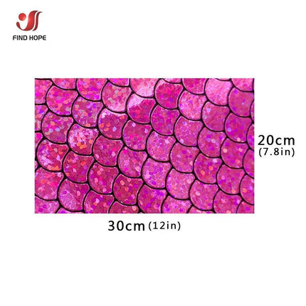 Enchanted Holographic Mermaid Scale PU Faux Leather for Creative DIY Crafts