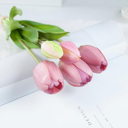 Elegant Silicone Tulip Collection: 5 Realistic Artificial Flowers for Timeless Decor