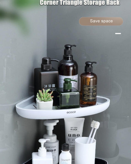 Smart Triangular Bathroom Organizer with Drainage System