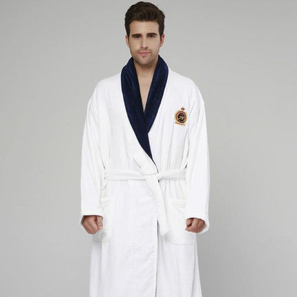 Sumptuous 100% Cotton Cut Velvet Men's Bathrobe - The Pinnacle of Comfort and Sophistication