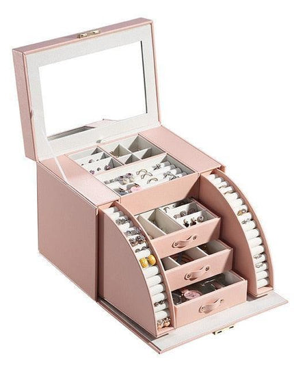 Elegant Dual-Purpose Jewelry Organizer and Makeup Storage Caddy