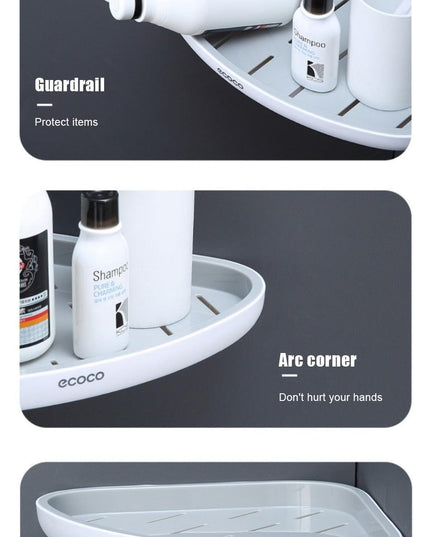 Smart Triangular Bathroom Organizer with Drainage System