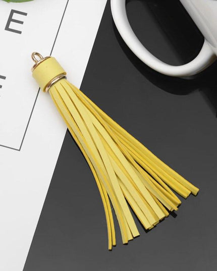 Vibrant 5-Piece Faux Leather Tassel Fringe Set for Creative Jewelry and Craft Projects