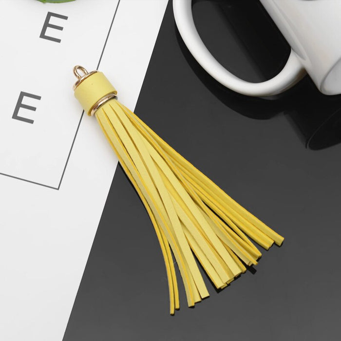 Vibrant 5-Piece Faux Leather Tassel Fringe Set for Creative Jewelry and Craft Projects