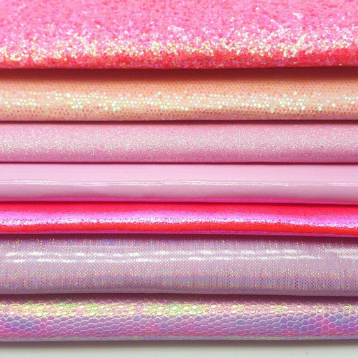 Chunky Pink Glitter Faux Leather Fabric Sheets - Creative Spark for DIY Crafts