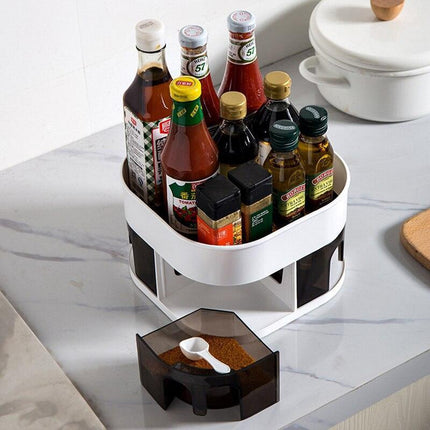 Versatile 360° Rotating Storage Organizer for Makeup and Kitchen with Ample Capacity