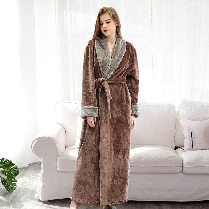 Luxurious Extended Flannel Bathrobe for All Genders