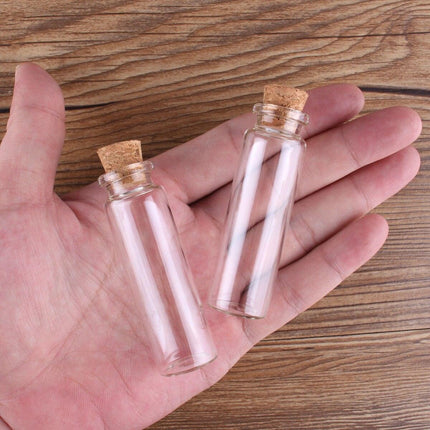 Chic Cork-Stoppered Glass Bottle Set - 10 Stylish Vials for Crafts and Decor