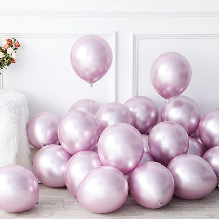 Elegant Chrome Metallic Latex Balloon Set - 50 Pieces for Celebratory Events