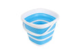 Portable Blue Silicone Bucket - 2.65 Gallon Foldable Outdoor Essential