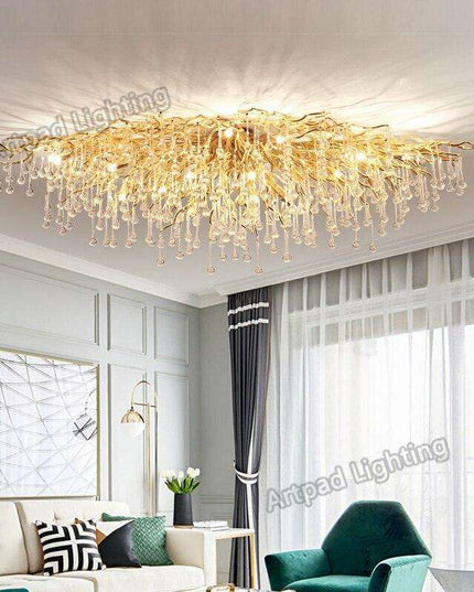 Elegant Customizable Crystal Ceiling Fixtures: Nordic Style with Versatile Adjustments