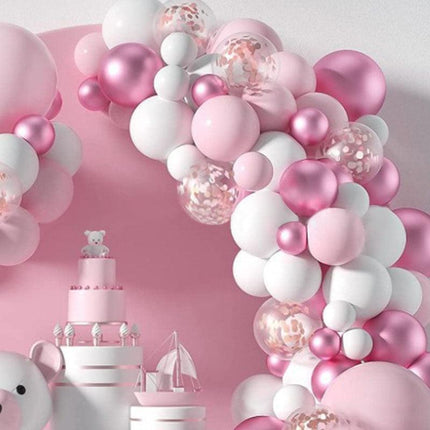 Enchanting Pink Balloon Decoration Set for a Dreamy Baby Girl's Birthday Celebration