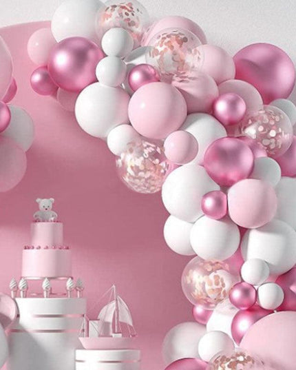 Enchanting Pink Balloon Decoration Set for a Dreamy Baby Girl's Birthday Celebration