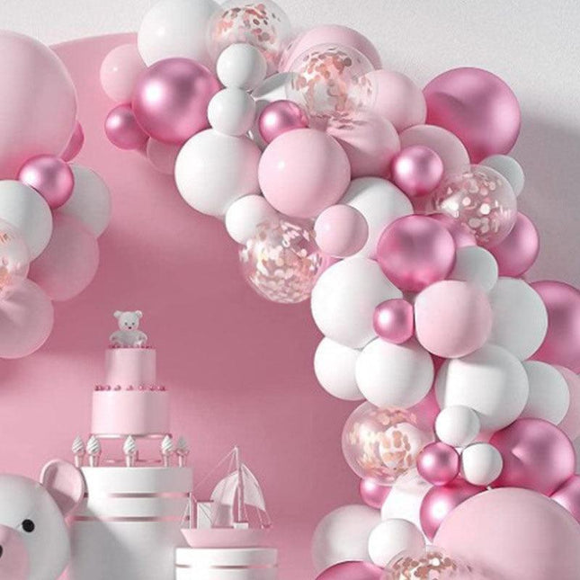 Enchanting Pink Balloon Decoration Set for a Dreamy Baby Girl's Birthday Celebration