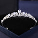 Silver Rhinestone Crown Tiara - Exquisite Hair Accessory for Elegant Occasions
