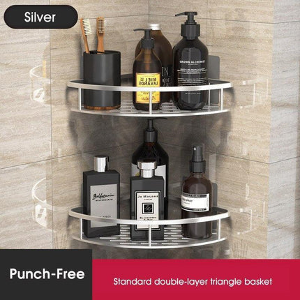 Stylish Wall-Mounted Space Aluminum Shower Organizer: Premium Bathroom Caddy