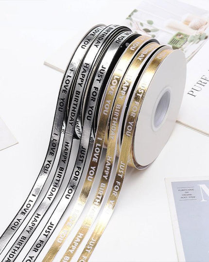 Luxurious Gold Bar Design Ribbon - 1cm Wide, 45 Yards for Exquisite Crafting and Gift Wrapping