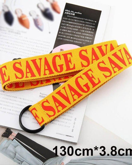 Trendy Unisex Harajuku Letter Printed Canvas Belt - Essential Accessory for Style Aficionados