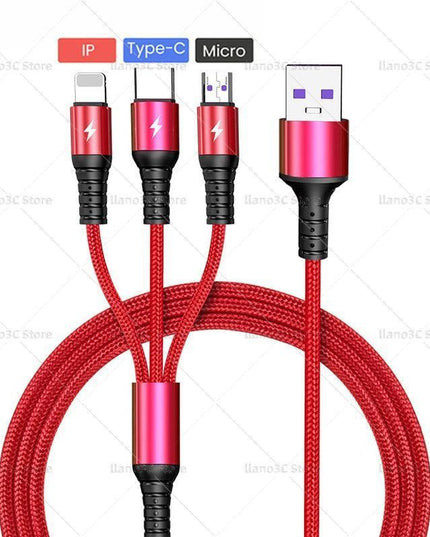 All-in-One Fast Charging Cable for Huawei, iPhone, and Samsung - The Ultimate Power Solution
