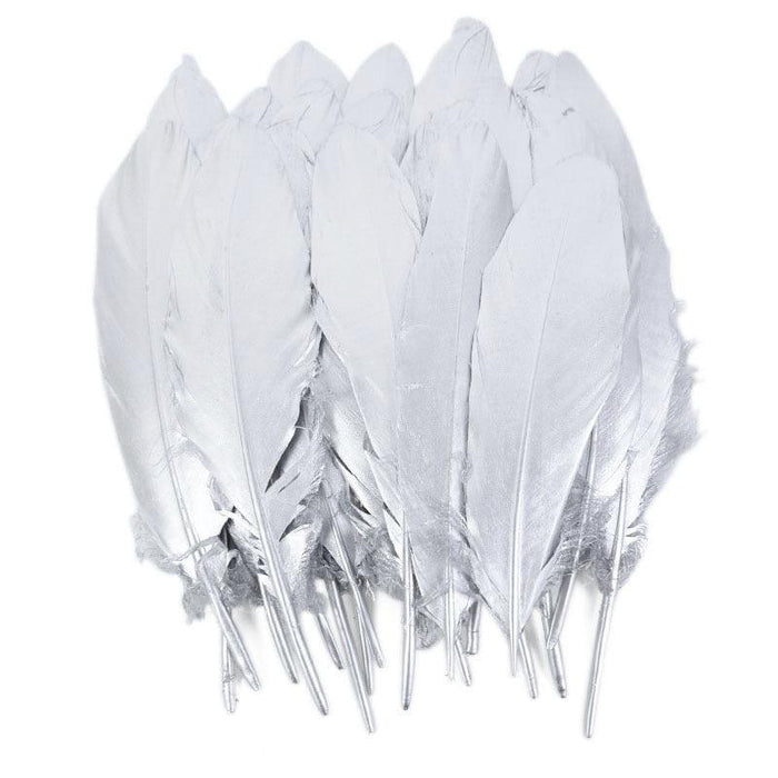 Elegant Gold-Tipped Feathers for Wedding Decorations and DIY Crafts