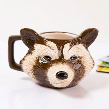 Charming 3D Raccoon Ceramic Mug Collection