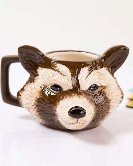 Charming 3D Raccoon Ceramic Mug Collection