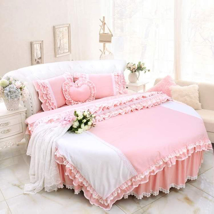 Pink Princess Dream Round Bedding Set - Super King Size