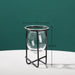 Nordic Style Handcrafted Glass Vase Set with Sleek Metal Holder