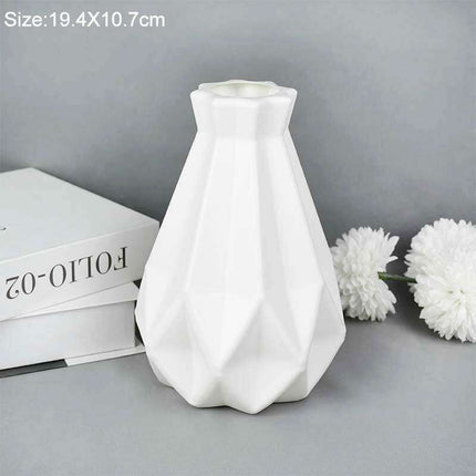 Nordic Elegance White and Pink Floral Vase - Quick Delivery
