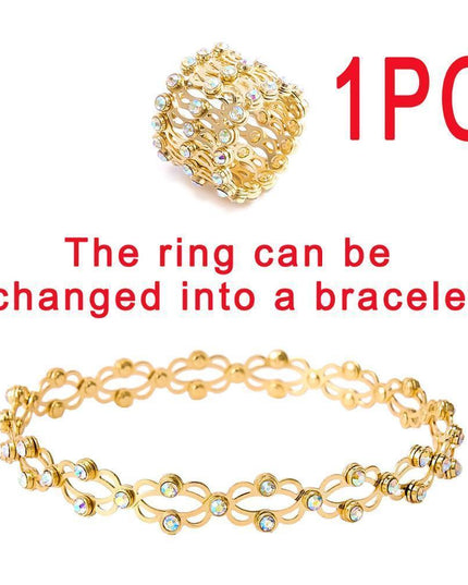 Radiant Rhinestone Ring Bracelet: A Perfect Fusion of Elegance and Versatility