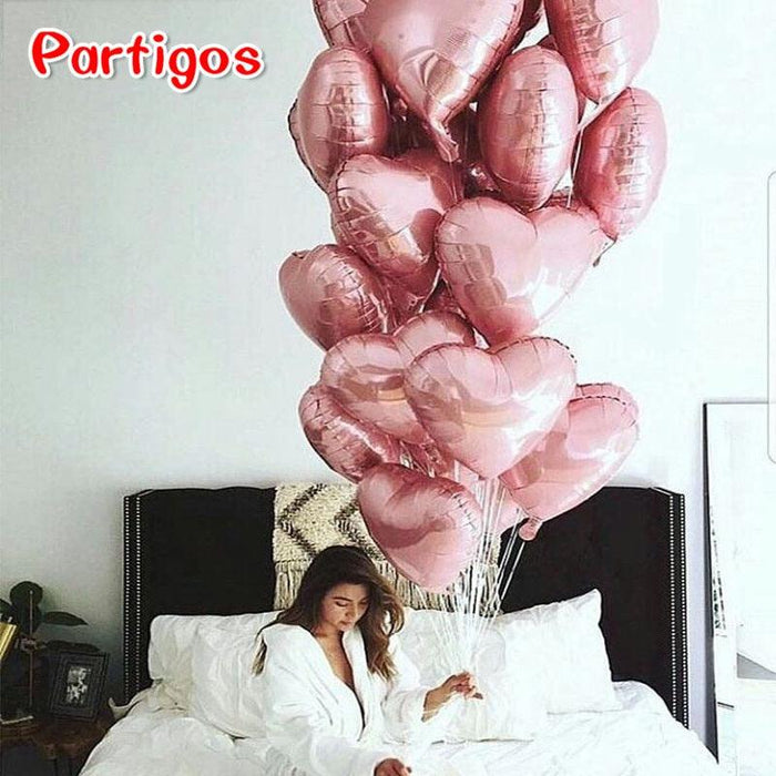 Rose Gold Heart-Shaped Foil Balloon Collection - Ideal for Every Celebration