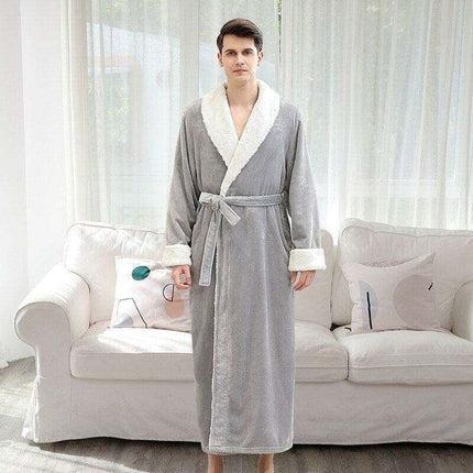 Luxurious Extra Long Flannel Robe for All Gender Relaxation