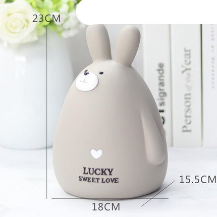 Charming Rabbit Savings Bank - Cute Bunny Coin Collector