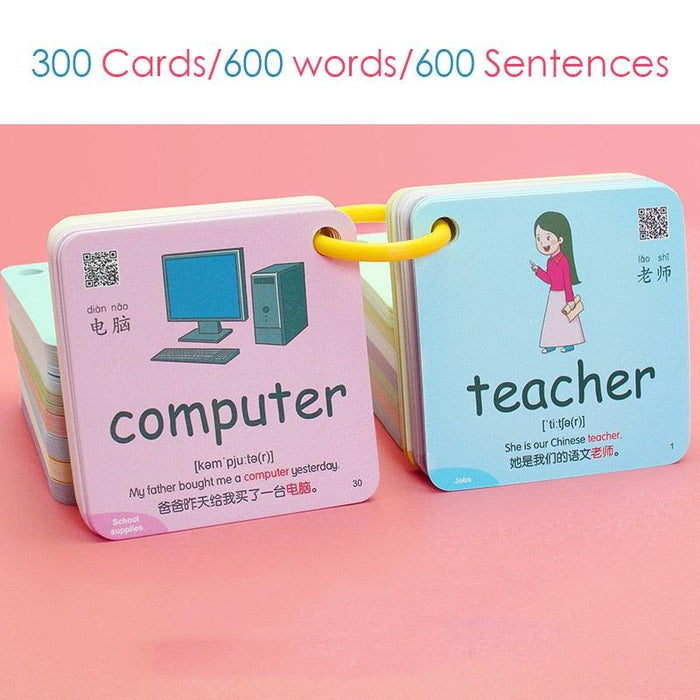 Interactive Bilingual Montessori Flash Cards for Kids: Chinese & English Learning