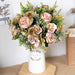 White Artificial Silk Rose Flowers - Ideal for Autumn, Weddings, and Christmas Decorating
