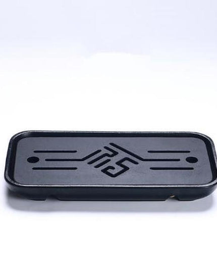 Sophisticated Handcrafted Chinese Stone Tea Tray Set with Efficient Water Drainage System - Essential for Tea Ceremonies