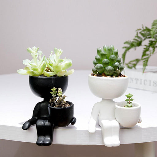 Contemporary Ceramic Humanoid Plant Holder for Modern Plant Enthusiasts