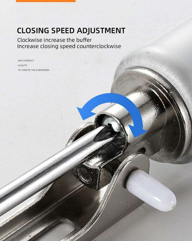 Pneumatic Automatic Door Closer - Adjustable, Silent, and Durable Aluminum Design