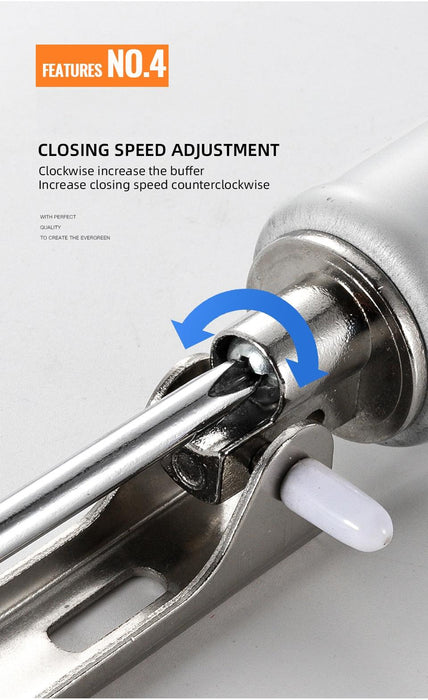 Adjustable Speed Automatic Door Closer - Heavy Duty 35KG, Noise-Free Soft Closing